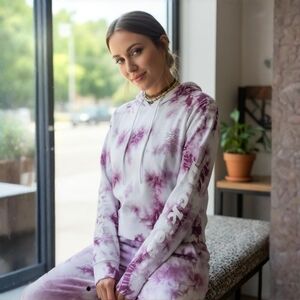 Dickies White and Purple Tie-Dye Hoodie